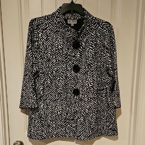 JM Collection Black and White Textured Blazer